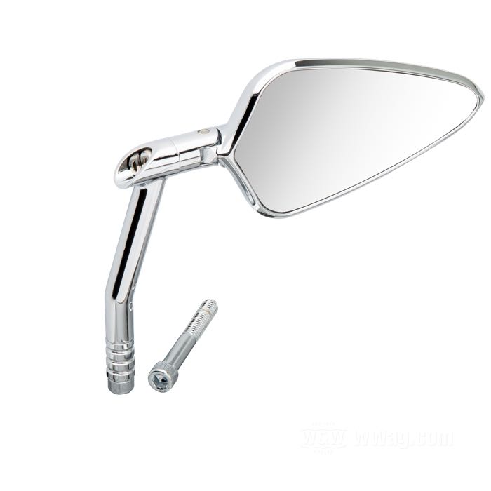 Rétroviseur »Vision Arrow« de Performance Machine; alu billet, chromé; position: gauche ou droit; mesures miroir L x H: 13 x 7 cm; longueur L1: 25 mm; longueur L2: 75 mm; angle α: 90 °; poids brut: 345 g