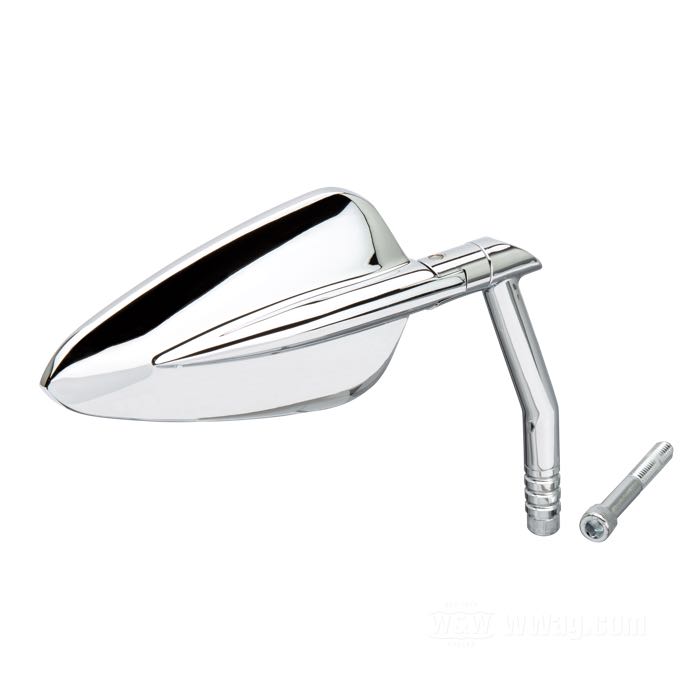 Rétroviseur »Vision Arrow« de Performance Machine; alu billet, chromé; position: gauche ou droit; mesures miroir L x H: 13 x 7 cm; longueur L1: 25 mm; longueur L2: 75 mm; angle α: 90 °; poids brut: 345 g
