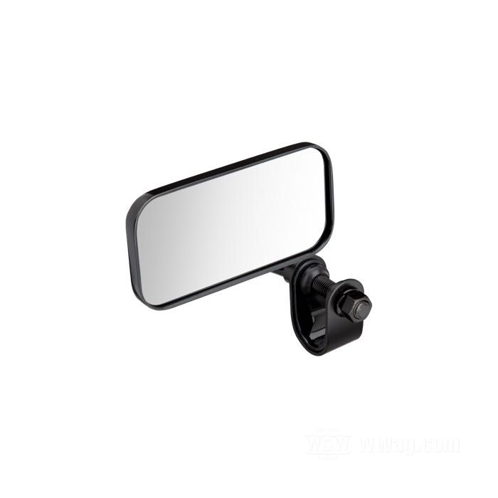 Rétroviseur »Mini Square«; alu coulé, noir, finition époxy, avec serre-guidon universel; position: gauche ou droit; mesures miroir L x H: 100 x 50 mm; longueur L1: 3.5 cm; longueur L2: 11 cm; angle: 70 °; poids brut: 400 g