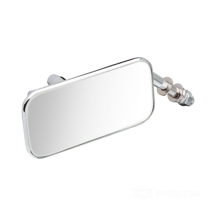 Rétroviseur »Mini Square«; tôle d'acier, chromé; position: gauche ou droit; mesures miroir L x H: 100 x 50 mm; longueur L1: 10 cm; longueur L2: 2.5 cm; angle: 45 °; poids brut: 280 g