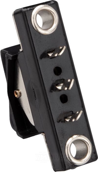 Commutatore basculante; per luci abbagl./anabbagl.; atto per FL, FX, Sportster 1972-1981; sinistra; ottone / plastica, nero; rimpiazza OEM HD 71546-75A; peso lordo: 10 g
