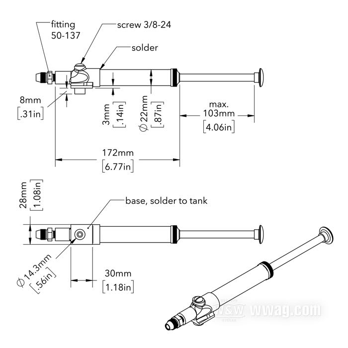 Ölpumpe »Racing« von The Cyclery; Messing, blank; Bruttogewicht: 438 g