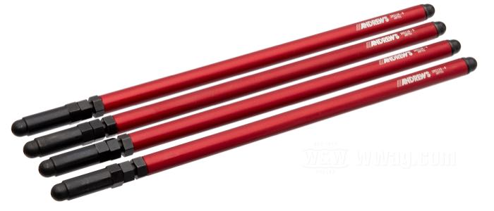 Stoßstangen Kit von Andrews; passend für Evolution Big Twin; Aluminium, einstellbar; mit vier Stangen mit Einstellschrauben; ersetzt OEM HD 17900-84A; Bruttogewicht: 280 g