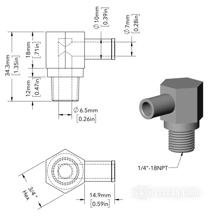 Raccord de durite d‘huile; pour Durite d'huile / Carter moteur / Durit d'alimentacion d'huile; pour durites de DI 3/8”; adaptable à XLCH late 1962-1965; acier, CAD (procédé ZnNi); filet raccord: 1/4