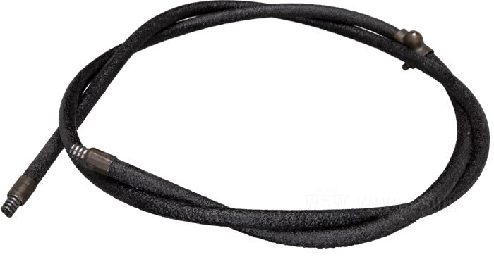 Spiralhülle von Samwel Supplies; passend für alle Modelle late 1930-1957; Ø der Stahlspirale: 6.1 mm; Stahl / teerimprägniertes Gewebe, mit Öler; Länge: 135 cm; Ø 7.3 mm; ersetzt OEM HD 45085-30; Bruttogewicht: 230 g
