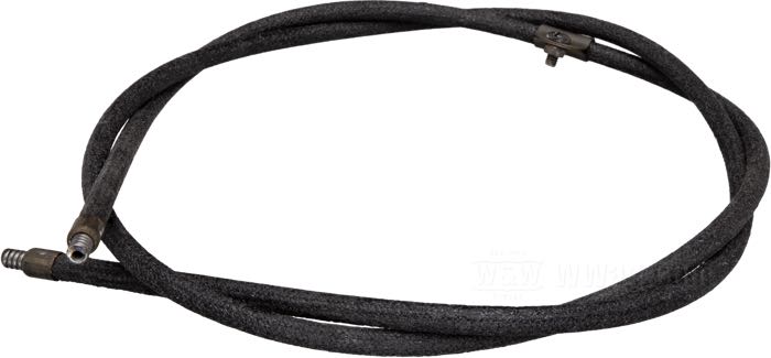 Spiralhülle von Samwel Supplies; passend für alle Modelle late 1930-1957; Ø der Stahlspirale: 6.1 mm; Stahl / teerimprägniertes Gewebe, mit Öler; Länge: 115 cm; Ø 7.3 mm; Bruttogewicht: 200 g