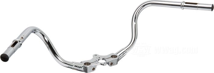Guidon »Stelling & Hellings Speedster«; pour Fourche Springer Offset; adaptable à Big Twin 1946-1949; acier, chromé; avec vis terminale; poids brut: 2.3 kg