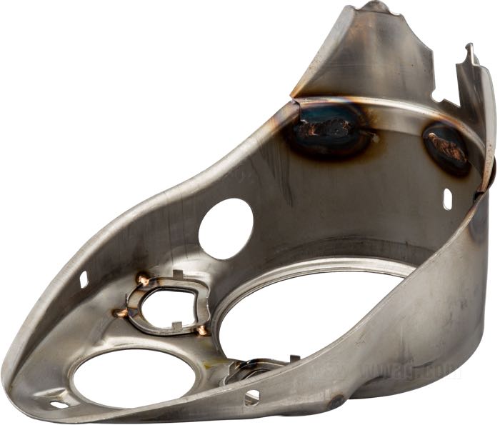 Cache de compteur »Skull«; adaptable à Knucklehead, Flathead 1936-1937; acier, naturel; avec verres rouges, verts et transparents; remplace OEM HD 4516-36; poids brut: 600 g