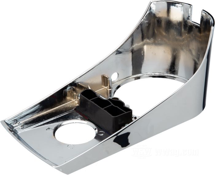 Dash cover; fits Big Twin 1968-1990; cast aluminum, chrome-plated; with lenses and trim rubbers; replaces OEM HD 71241-68B; gross weight: 1 kg