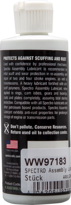 Lubricant by Spectro; for engine assembly; 118 ml; gross weight: 130 g