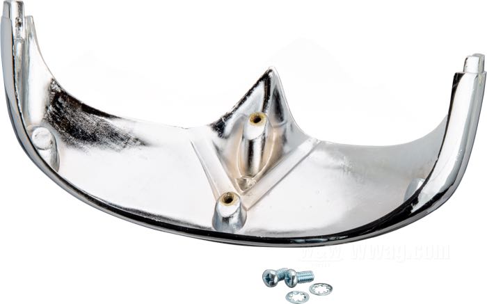 Fregio parafango »1957-66«; davanti; zinco pressofuso, cromato; larghezza: 180 mm; con 2 viti; rimpiazza OEM HD 59216-59; peso lordo: 300 g