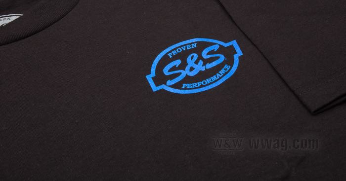 Camiseta »Genuine Motor Parts« de S&S; algodón, negro / azul / blanco; tamaño: S; EE. UU.; peso bruto: 176 g