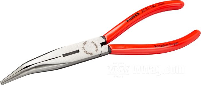 Knipex Angled Needle Nose Pliers 200 mm Plastic-Coated Handles