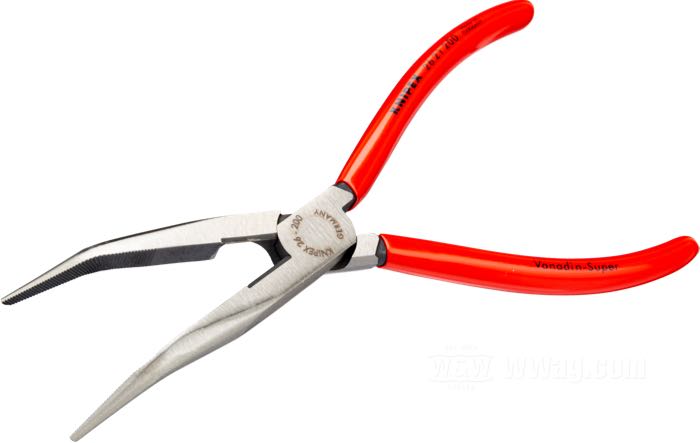 Alicate puntiagudo de KNIPEX; acero, con punta encorvada a 40°; largo: 200 mm; Alemania; peso bruto: 254 g