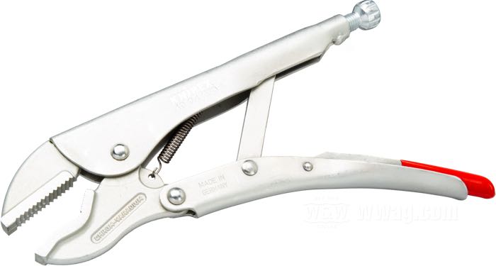 Grip pliers by KNIPEX; chrome-vanadium steel, zinc plated; length: 250 mm; net weight: 520 g; Germany; gross weight: 582 g