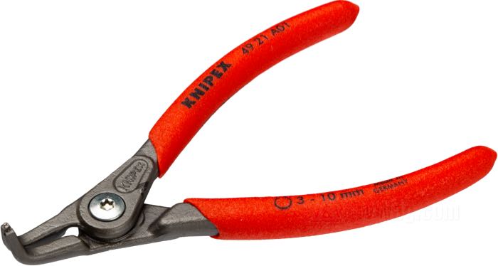 Pince pour anneaux de retenue de KNIPEX; abrbres de 3 - 10 mm; parkerisé, 90°; longueur: 130 mm; Allemagne; poids brut: 100 g