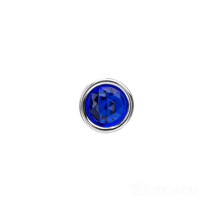 Lente; vidrio acrílico / acero, azul, con anillo de montaje cromado; Ø 25 mm; peso bruto: 8.8 g