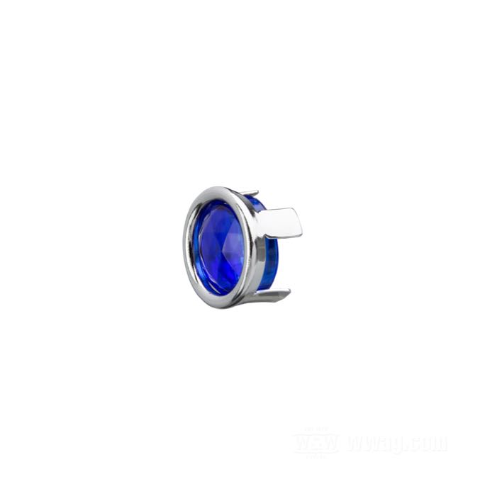 Lente; vidrio acrílico / acero, azul, con anillo de montaje cromado; Ø 25 mm; peso bruto: 8.8 g