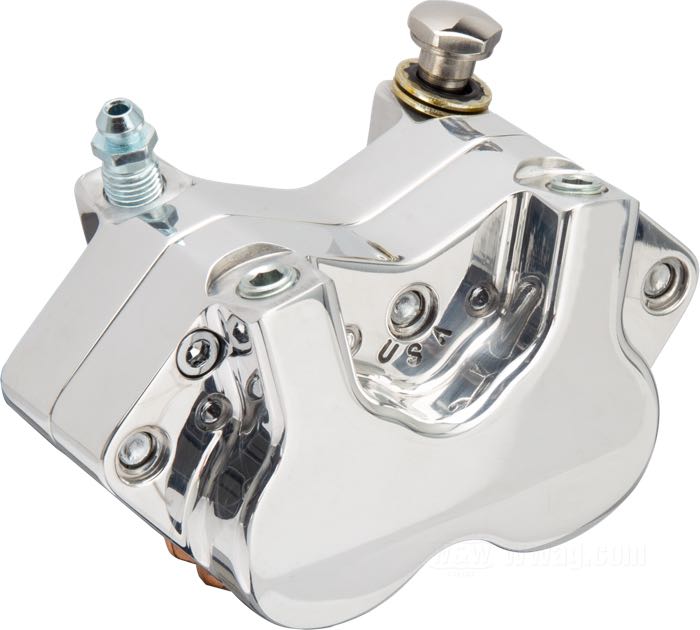 Bremssattel »125x4S« von Performance Machine; passend für Softail FXSTS 1988-2006; Billet-Aluminium, poliert; L x B x H: 125 x 56 x 75 mm; Montageposition: vorne; KolbenØ: 1-1/4” (31.75 mm); erforderliche Bremsflüssigkeit: DOT 4 oder 5; USA; Bruttogewicht: 770 g