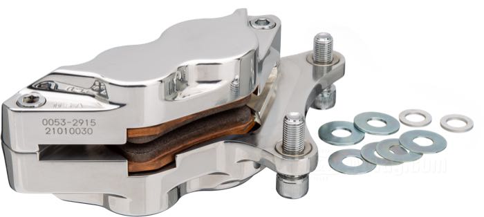 Pinza de freno de Performance Machine; apropiado para Harley-Davidson models 1984-1999 / modelos con horquilla hidráulica 1984-1999 lado izq. y FXSTS 1988-2006 lado der.; aluminio macizo, pulido, distancia de los agujeros de montaje: 87 mm (centro a centro); posición: delantero; posición: izquierdo; Ø pistón hidráulico: 1-1/8” (28.58 mm) + 1-3/8” (34.93 mm); líquido de freno preciso: DOT 4 o 5; para disco: 11.5 ”; certificado; EE. UU.; peso bruto: 1.14 kg