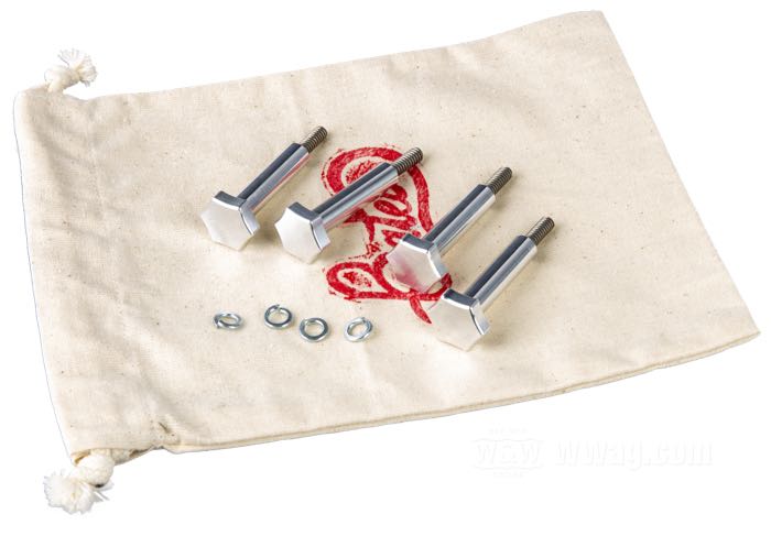 Kit viti »Rotor« di Bates; per Vaschetta del gallegiante; per carburatori S&S Super B e D; alluminio, burattato; filettatura: #10-24; Germania; peso lordo: 84 g
