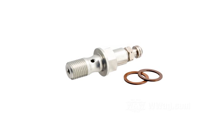 Boulon creux de stahlbus; avec soupape; aluminium / acier / cuivre, naturel; filetage: M10 x 1.0; avec joints; Allemagne; poids brut: 35 g