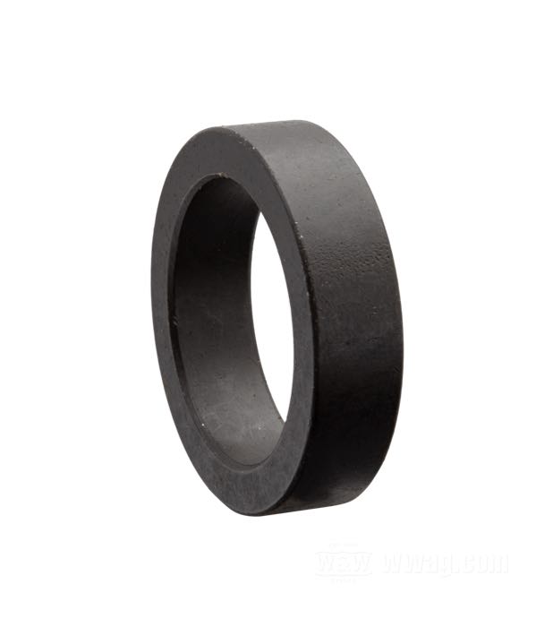 Spacer; for Axle sleeve / Brake base plate; fits Big Twin 1930-1972; rear; frame/swingarm to axle sleeve nut; steel, parkerized; ID x OD: 25.6 x 34.6 mm, 8.8 mm thick; replaces OEM HD 41596-30; gross weight: 31 g