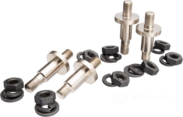 Wellen von Colony; für Gabel-Schwinghebel; passend für IOE-Modelle 1916-1929; Stahl, vernickelt / parkerisiert; Gewinde: 3/8”-24; mit Muttern und Scheiben; ersetzt OEM HD 2639-12 und 2639-09; USA; USA; Bruttogewicht: 335 g