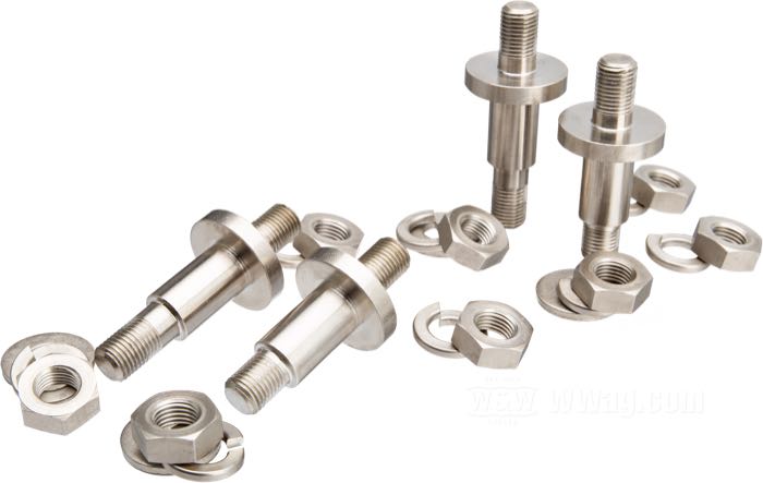 Wellen von Colony; für Gabel-Schwinghebel; passend für IOE-Modelle 1909-1915; Stahl, vernickelt; Gewinde: 3/8”-24; mit Muttern und Scheiben; ersetzt OEM HD 2639-12 und 2639-09; USA; USA; Bruttogewicht: 336.2 g