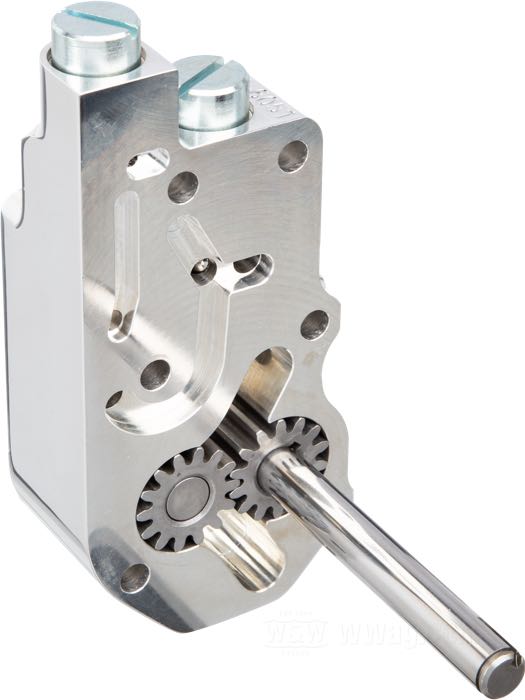 Ölpumpe von S&S; passend für Big Twin 1992-1999; Billet-Aluminium, poliert, mit Standard-Deckel; mit Ölpumpenwelle, Montageschrauben, Dichtsatz und Anbauanleitung; Bruttogewicht: 1.28 kg