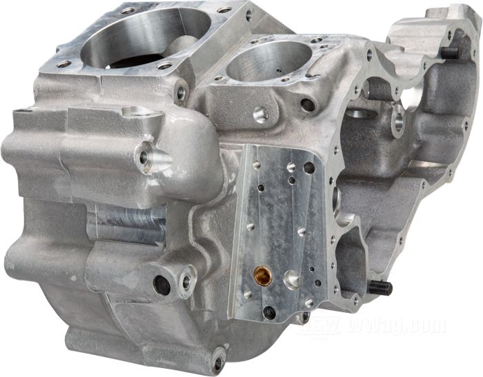 Crankcases by Cannonball; fits Knucklehead 1941-1947; cam shaft bushing ID: 20.66 mm; cast aluminum, cast finish; replaces OEM HD 24520-41; Germany; gross weight: 13.97 kg