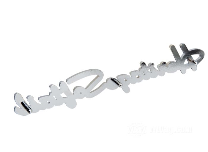 Emblem »Heritage Softail«; für Vorderradschutzblech; Zink-Druckguss, verchromt; Höhe: 2.7 cm; ersetzt OEM HD 14142-86A; China; Bruttogewicht: 50 g