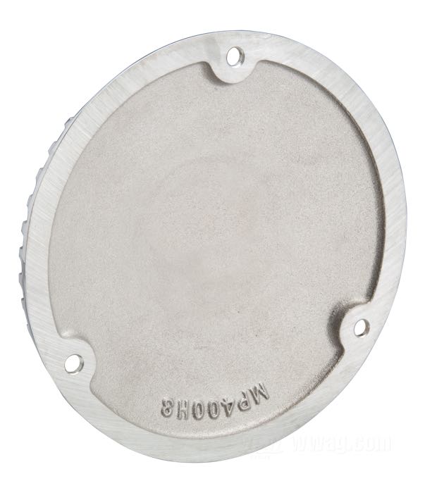 Derby cover by Mooneyes; fits Shovelhead and Evo Big Twin 1970-1998; with 3 holes; cast aluminum, polished; gross weight: 560 g