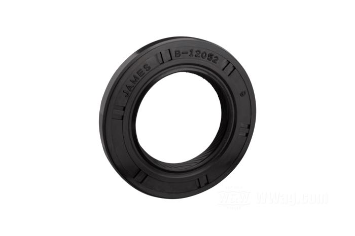 Oil seal by James Gaskets; for Main shaft / Inner primary cover; fits Big Twin late 1984→; steel / rubber; replaces OEM HD 12052A; gross weight: 10 g