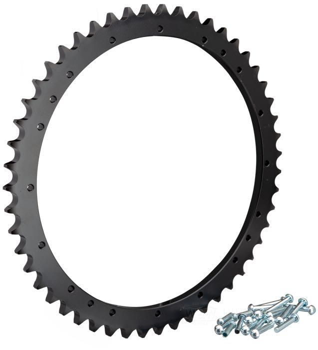Rear sprocket; for Drum brake; fits Big Twin 1967-1972; steel; number of teeth: 51; pitch: 530 (5/8” x 3/8”); with rivets and dowel pins; replaces OEM HD 41470-67; gross weight: 980 g