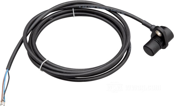 Speed sensor by MMB; plastic, black; 12 V; with 2 m wiring harness; gross weight: 80 g