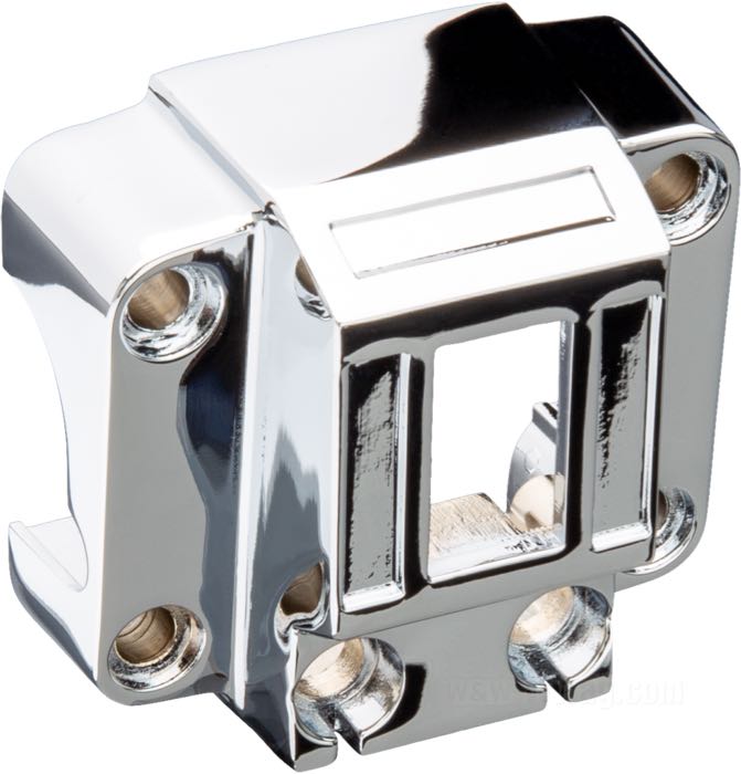 Cocotte de commutateurs; pour commutateurs verticaux; adaptable à modèles 1972-1981; alu coulé, chromé; remplace OEM HD 71539-73B; poids brut: 100 g