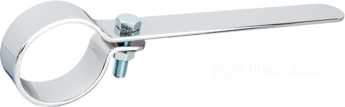 Exhaust clamp; steel, chrome-plated, strap length: 120 mm; width: 19 mm; Ø 1-3/4”; Adjustment Ø: 42-44.5 mm; gross weight: 110 g