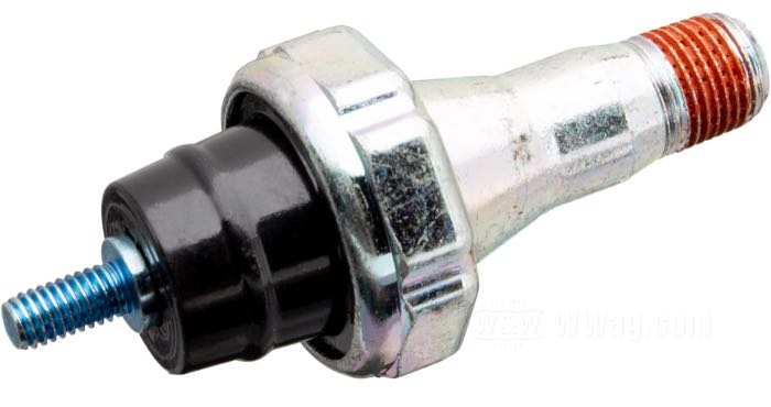 Interruttore pressione olio »OEM«; atto per Big Twin Evolution 1984-1999; acciaio, zincato; filettatura: 1/8”-27 NPT; rimpiazza OEM HD 26561-84; peso lordo: 50 g