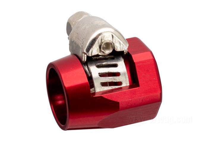 Fascetta di Earl's Performance Products; alluminio, rosso, anodizzato; per tubi con Ø interno: 1/4”; peso lordo: 10 g