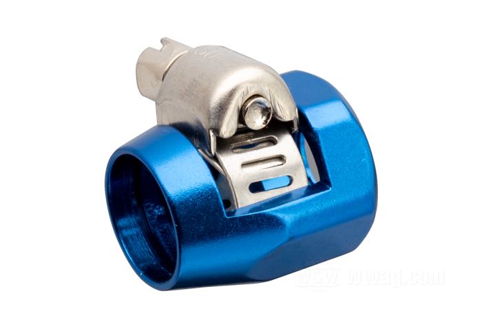 Fascetta di Earl's Performance Products; alluminio, blu, anodizzato; per tubi con Ø interno: 1/4”; peso lordo: 10 g