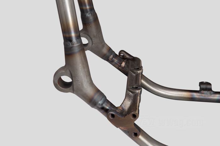 Telaio rigido »Straightleg« di VG Classic Frames & Parts; atto per Knucklehead/Big Twin Flathead 1938-1940; acciaio / ghisa sferoidale, naturale; rake: 28 °; rimpiazza OEM HD 2801-36; Paesi Bassi; peso lordo: 37 kg