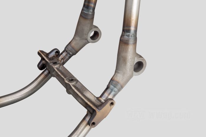 Telaio rigido »Straightleg« di VG Classic Frames & Parts; atto per Knucklehead/Big Twin Flathead 1938-1940; acciaio / ghisa sferoidale, naturale; rake: 28 °; rimpiazza OEM HD 2801-36; Paesi Bassi; peso lordo: 37 kg
