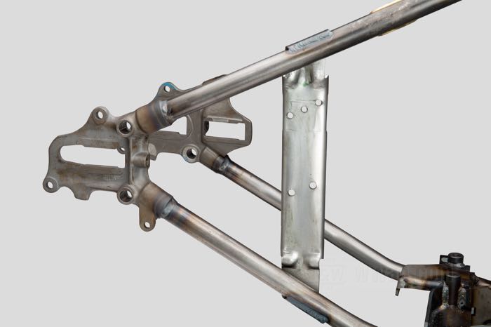 Starrrahmen »Straightleg« von VG Classic Frames & Parts; passend für Knucklehead/Big Twin Flathead 1941-1945; Stahl / Sphäroguss, blank; Rake: 28 °; ersetzt OEM HD 47000-40; Niederlande; Bruttogewicht: 37 kg