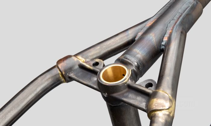 Starrrahmen »Straightleg« von VG Classic Frames & Parts; passend für Knucklehead/Big Twin Flathead 1941-1945; Stahl / Sphäroguss, blank; Rake: 28 °; ersetzt OEM HD 47000-40; Niederlande; Bruttogewicht: 37 kg