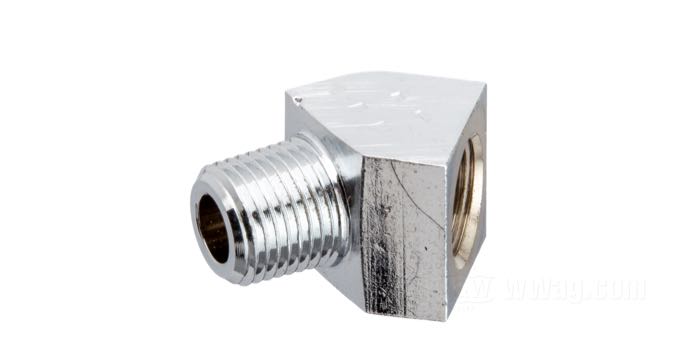Adaptador; para uso universal; latón, cromado, 45°; rosca: 1/8”-27 NPT; rosca del racor: rosca interior NPT de 1/8”; reemplaza OEM HD 75085-94; peso bruto: 20 g