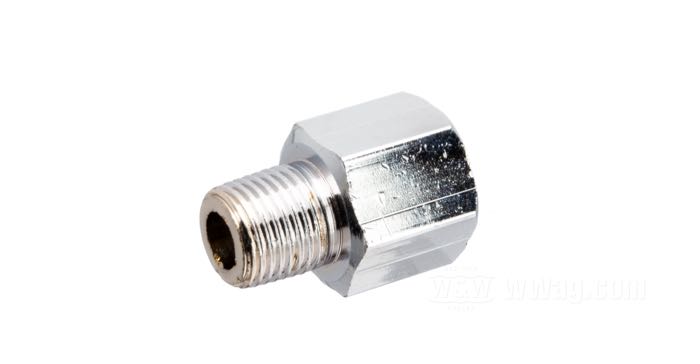 Adaptador; para Bomba de aceite; apropiado para Big Twin 1939→; latón, cromado, racor recto; rosca: 1/8”-27 NPT; rosca del racor: rosca interior NPT de 1/8”; peso bruto: 20 g