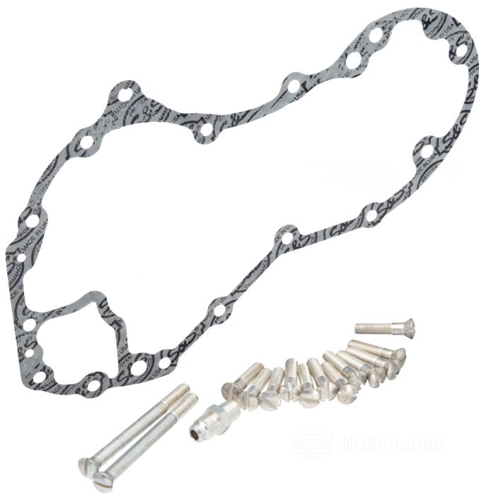 Gear cover »8 Rib« by S&S; fits Knucklehead 1936-1947; cast aluminum; replaces OEM HD 25216-36; USA; gross weight: 1.7 kg