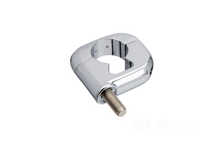 Handlebar clamp; for Turn signals; fits FX/FXR/XL; cast aluminum, chrome-plated; with bolt; replaces OEM HD 68487-82; gross weight: 180 g