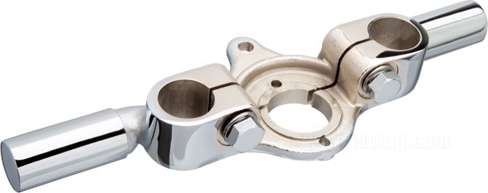 Piastra forcella »Flanders Style Offset«; per Forcella Springer; atto per Big Twin 1946-1949; acciaio, cromato; rimpiazza OEM HD 56118-49; peso lordo: 1.26 kg